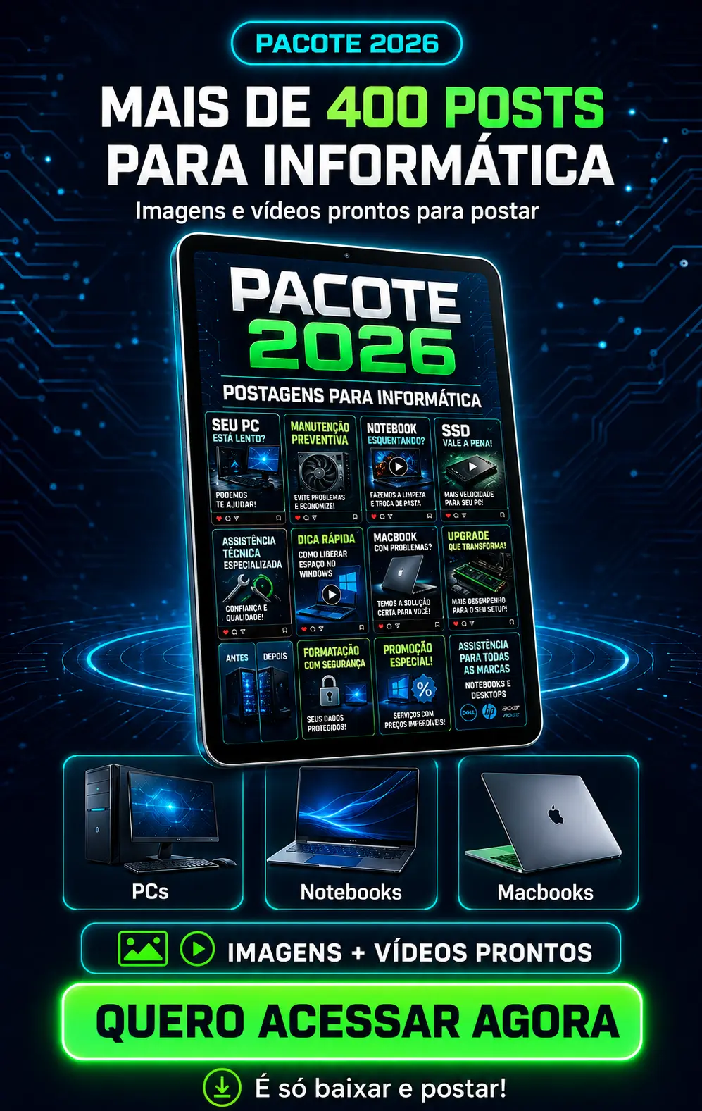 Pacote 2026 de conteúdos para informática